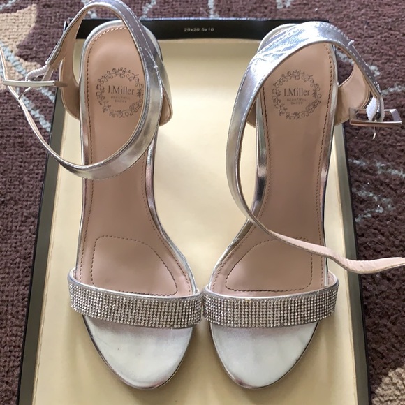 Silver Rhinestone Embossed Heels - Picture 5 of 10